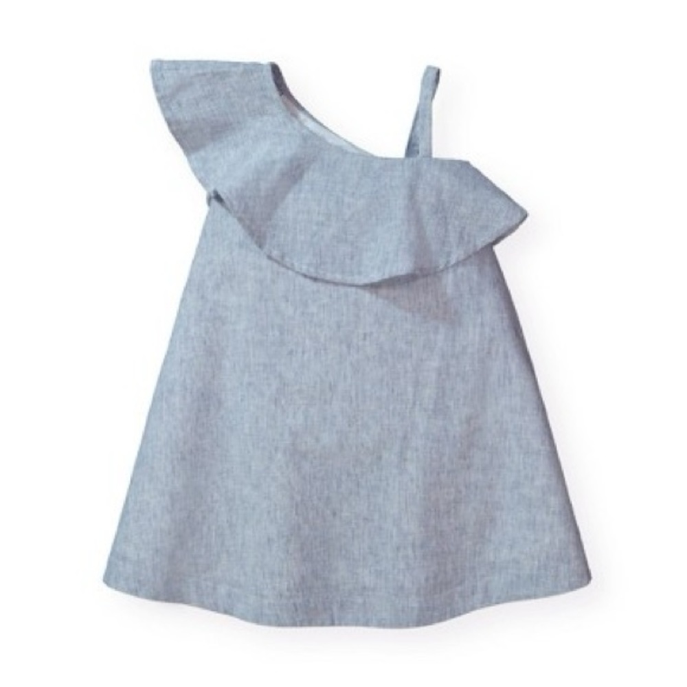 Hope & Henry Girls One Shoulder Flounce Dress, size 5